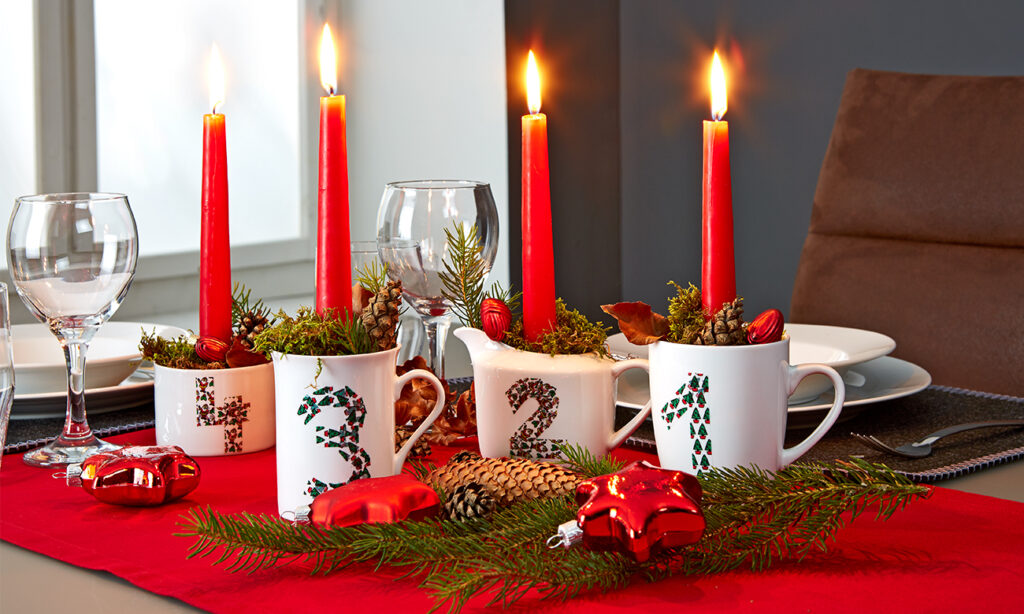 Adventkranz in der Tasse DIY