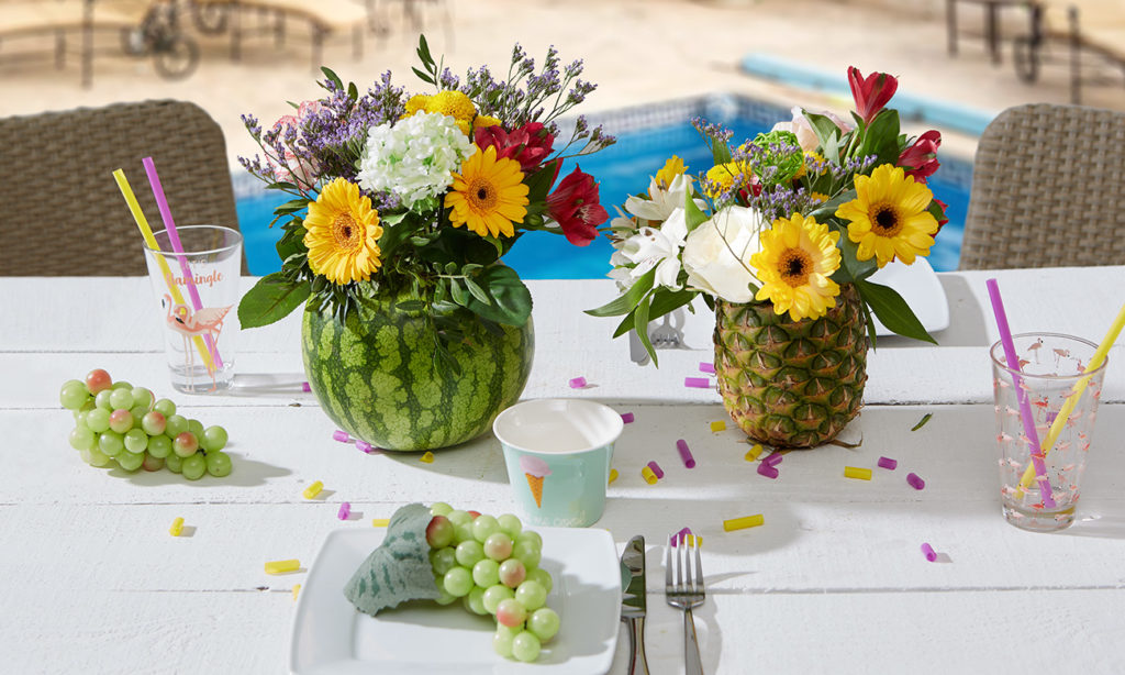 Sommerliche Ananas- und Melonenvase DIY
