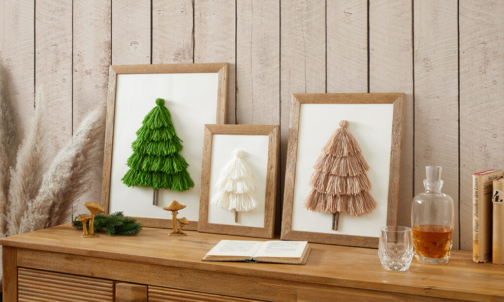 Weihnachtliches Bild mit Tanne selber machen