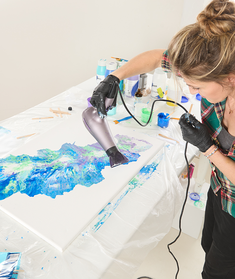 Auch mit einem Fön kann man schöne Effekte erzielen