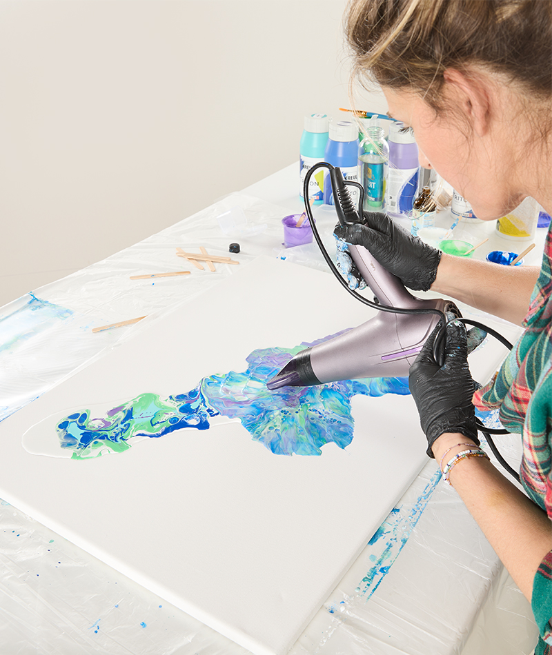 Auch mit einem Fön kann man schöne Effekte erzielen