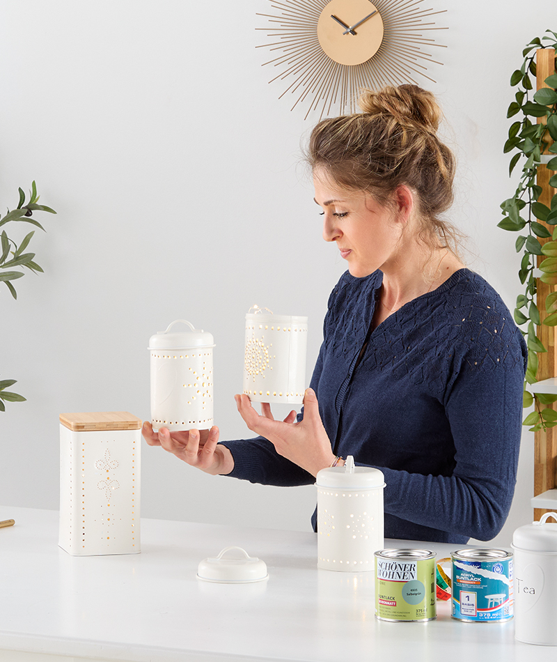 Windlicht aus Dosen DIY