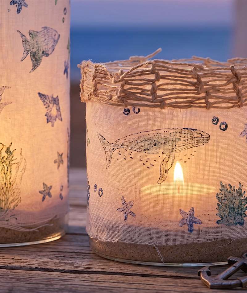 Maritimes Windlicht selber machen