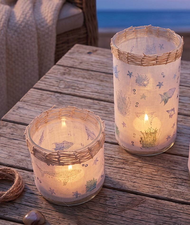 Maritimes Windlicht selber machen